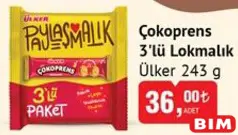 ÜLKER ÇOKOPRENS 3'LÜ LOKMALIK 243 G